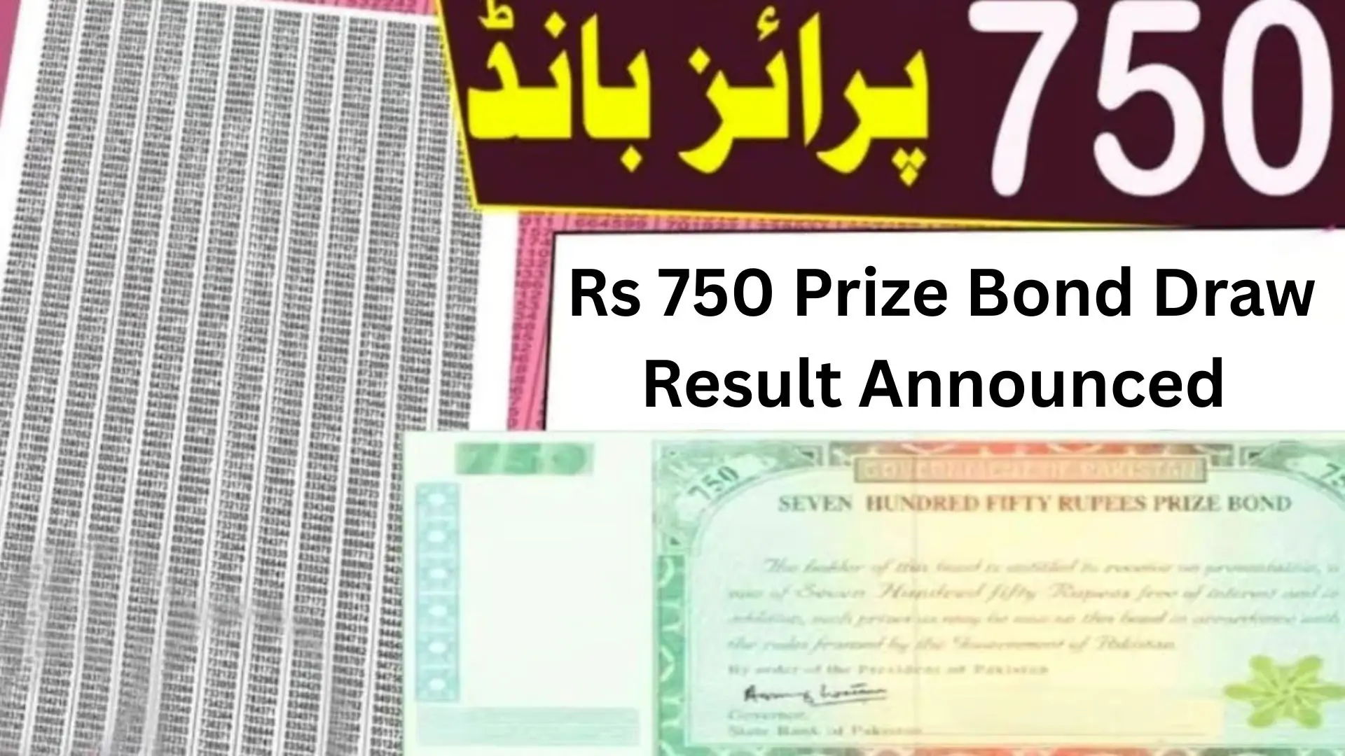 Rs 750 Prize Bond Draw Result Announced for 20 November 2025